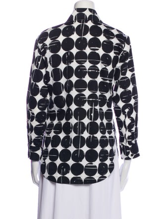 Finley Printed Three-Quarter Sleeve Button-Up Top