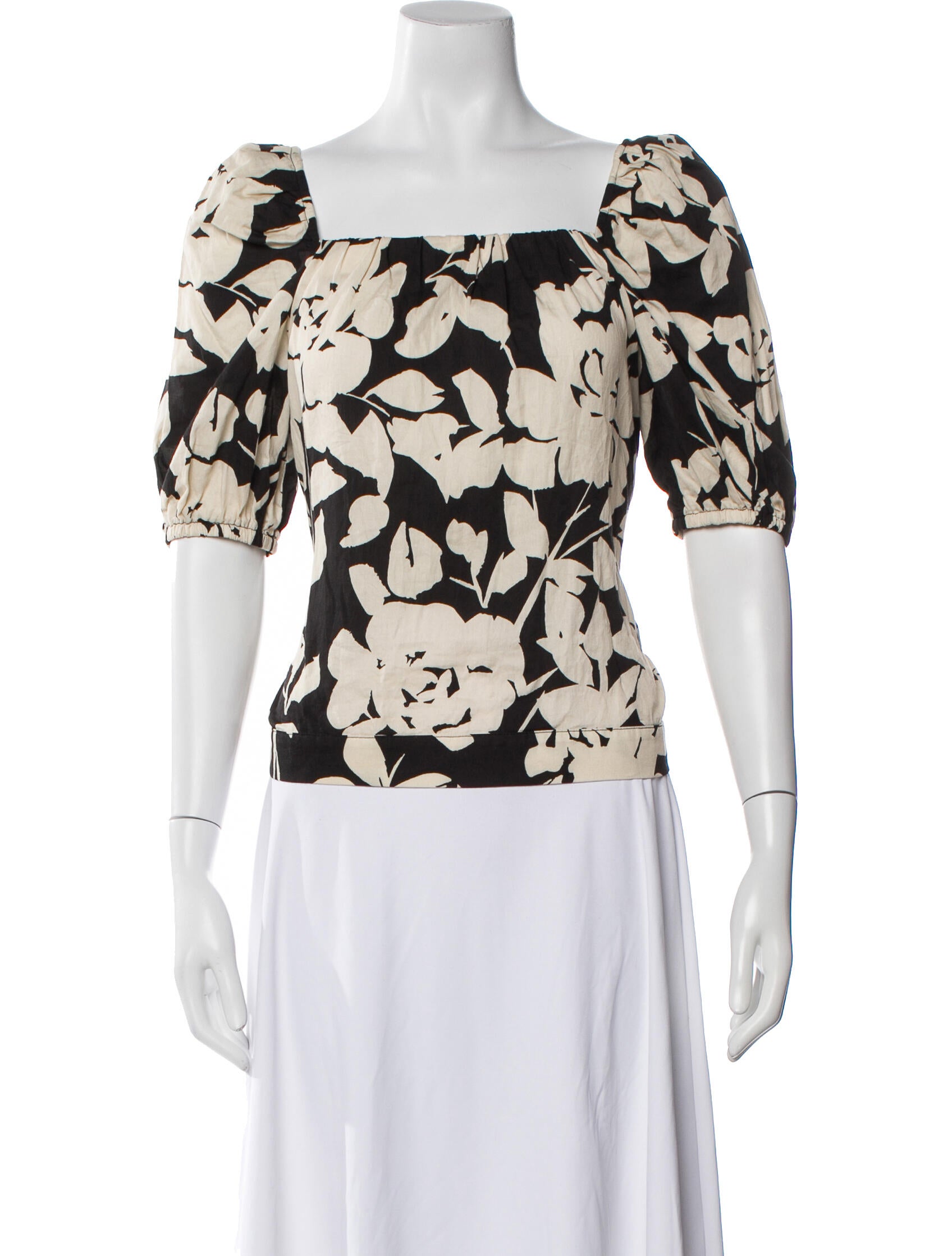Finley Floral Print Square Neckline Blouse
