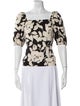 Finley Floral Print Square Neckline Blouse