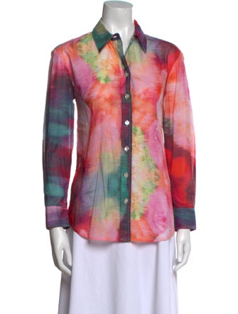 Finley Printed Long Sleeve Button-Up Top
