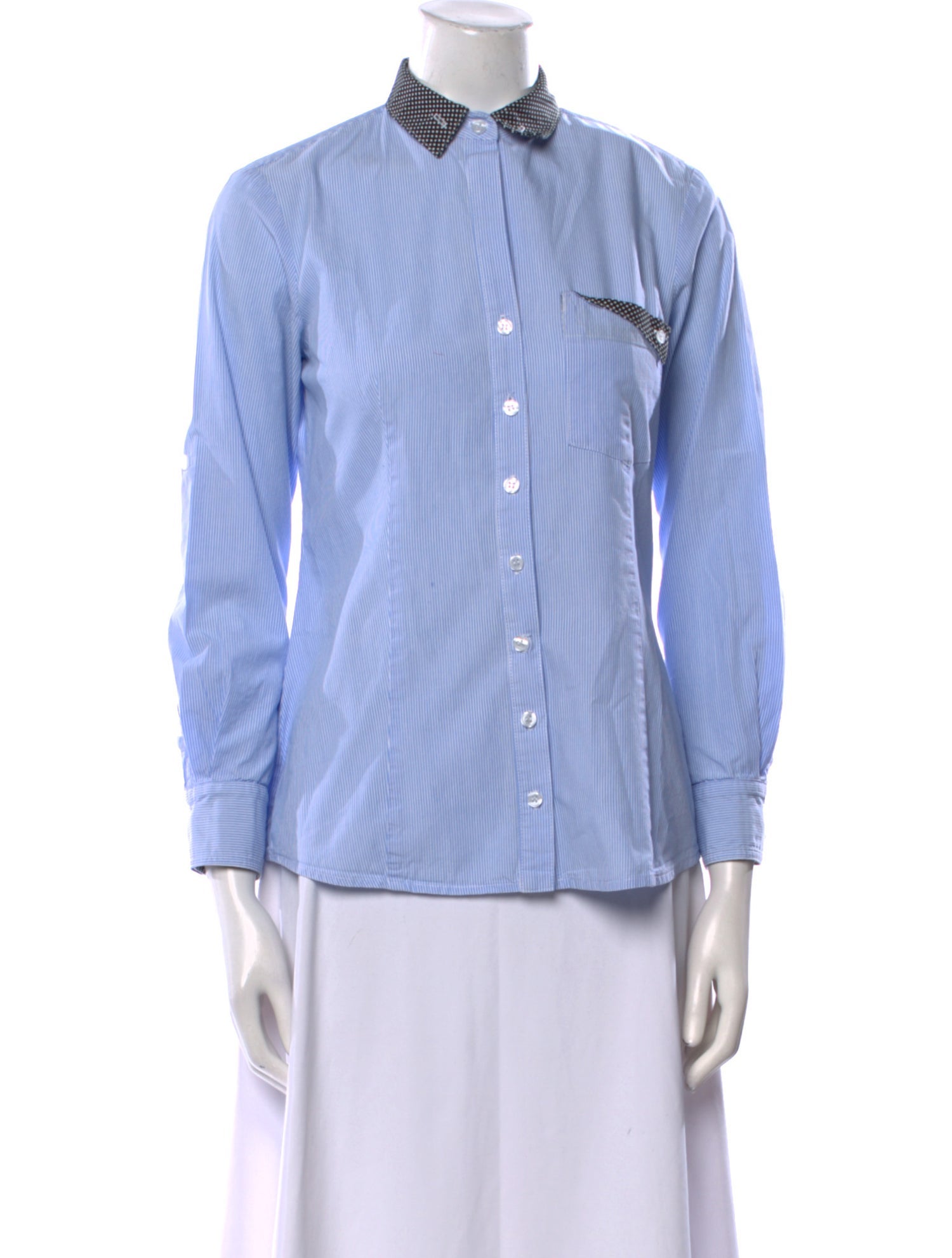 Finley Striped Long Sleeve Button-Up Top