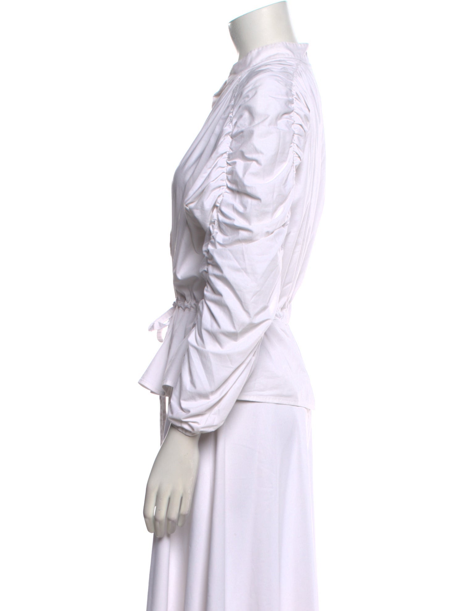 Finley Mock Neck Three-Quarter Sleeve Button-Up Top