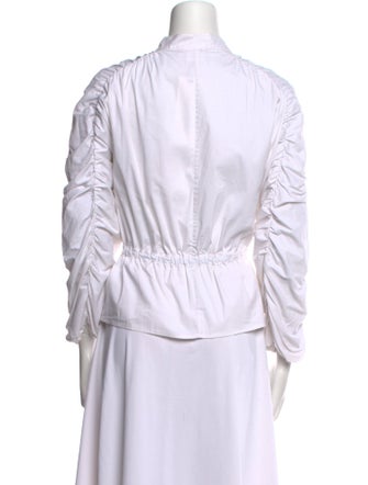 Finley Mock Neck Three-Quarter Sleeve Button-Up Top