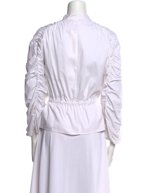 Finley Mock Neck Three-Quarter Sleeve Button-Up Top