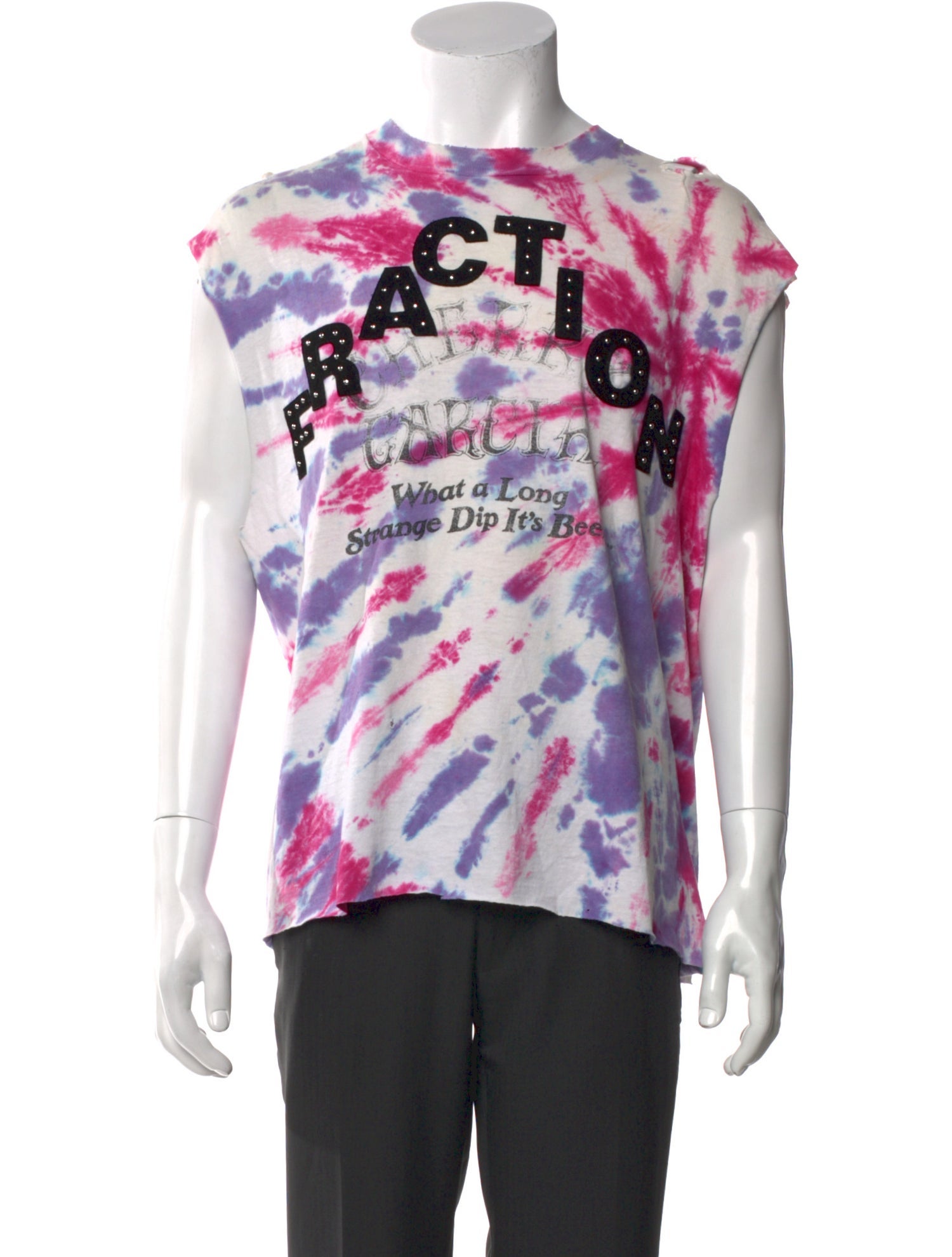 Fraction Tie-Dye Print Crew Neck T-Shirt