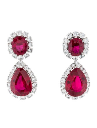 Fantasia by DeSerio Synthetic Ruby Earrings