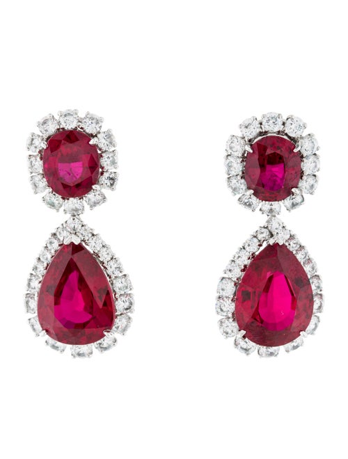 Fantasia by DeSerio Synthetic Ruby Earrings