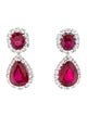 Fantasia by DeSerio Synthetic Ruby Earrings