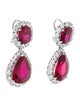 Fantasia by DeSerio Synthetic Ruby Earrings