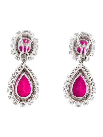 Fantasia by DeSerio Synthetic Ruby Earrings