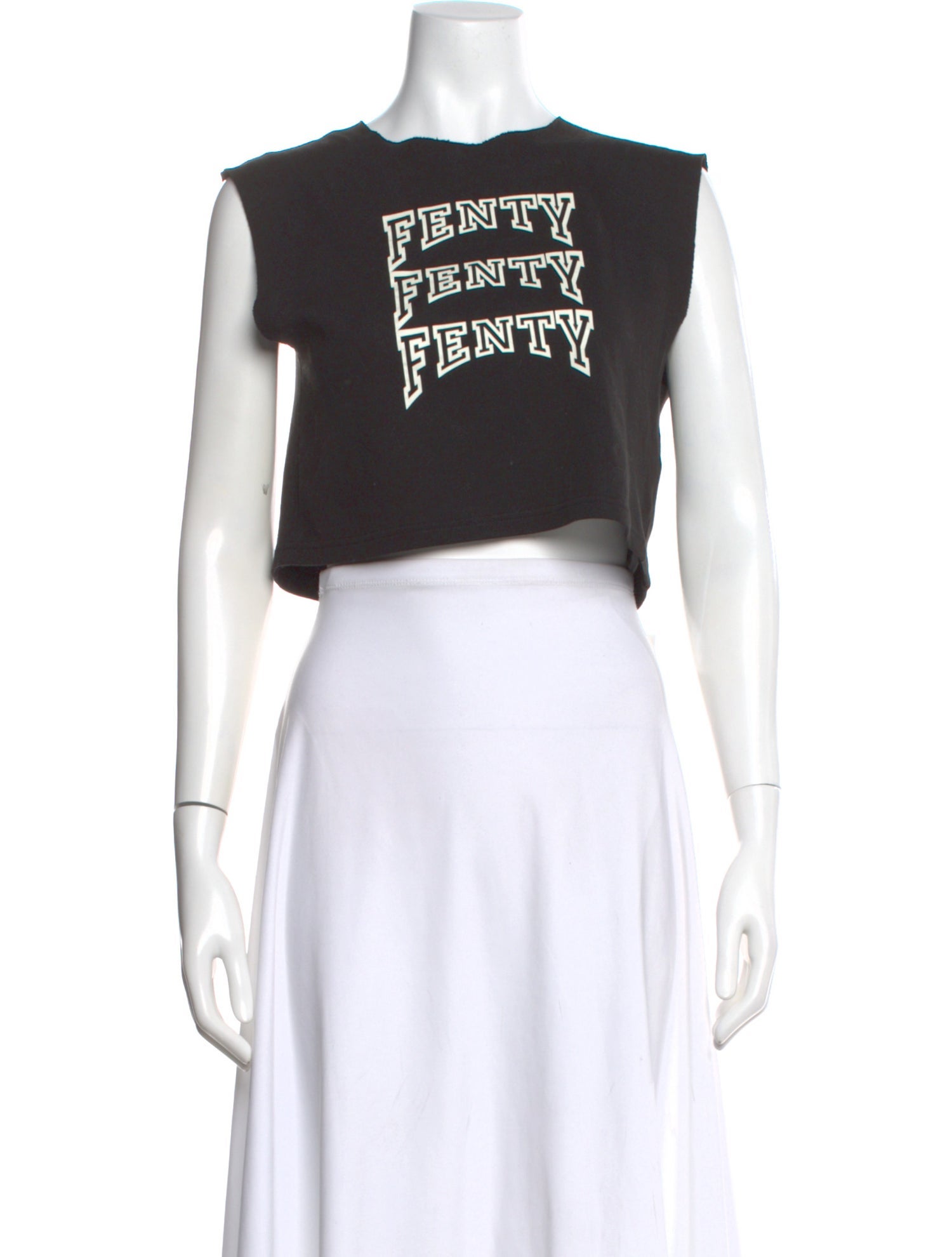 Fenty Graphic Print Crew Neck Crop Top