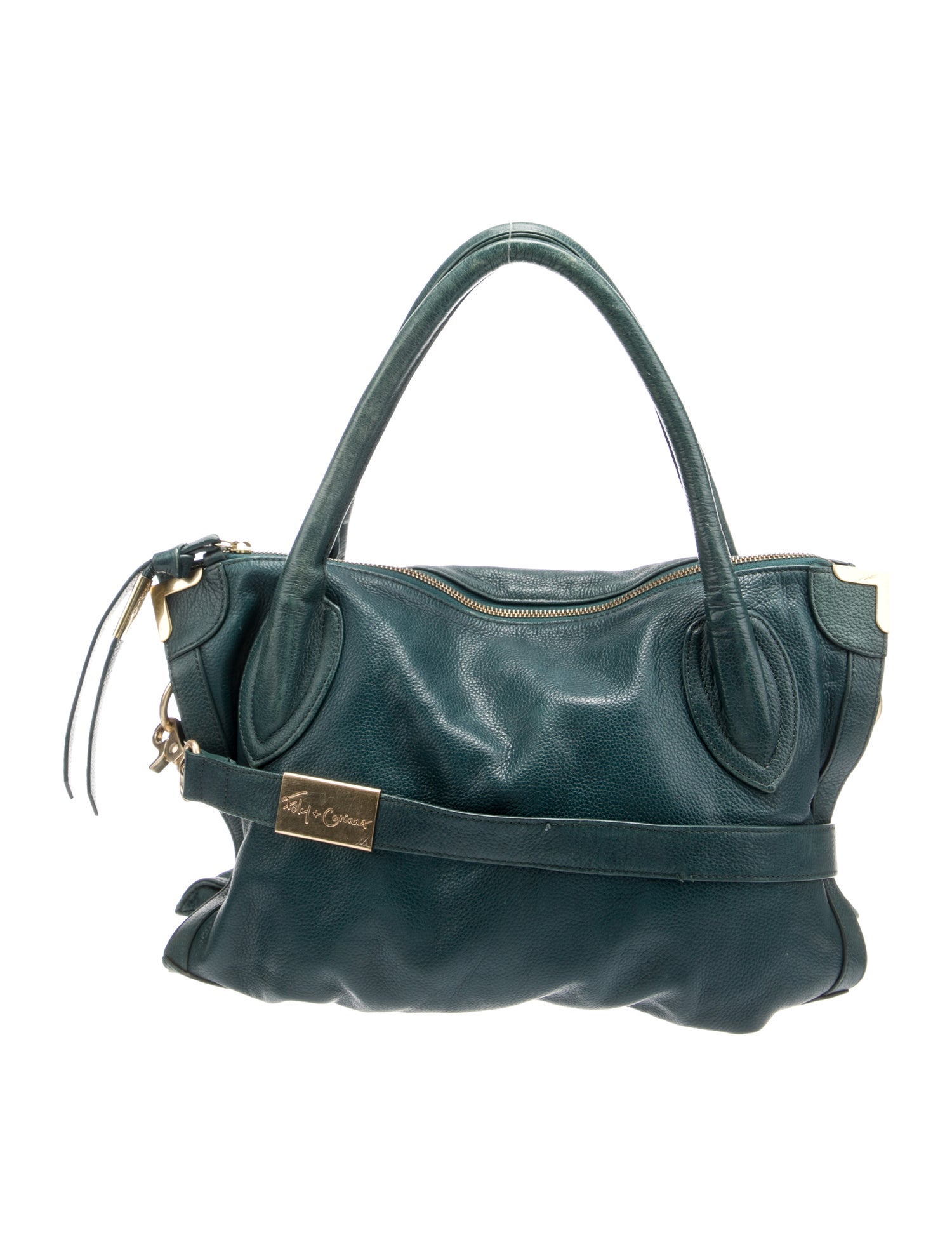 Foley + Corinna Leather Top Handle Bag Green Handle Bags, Handbags