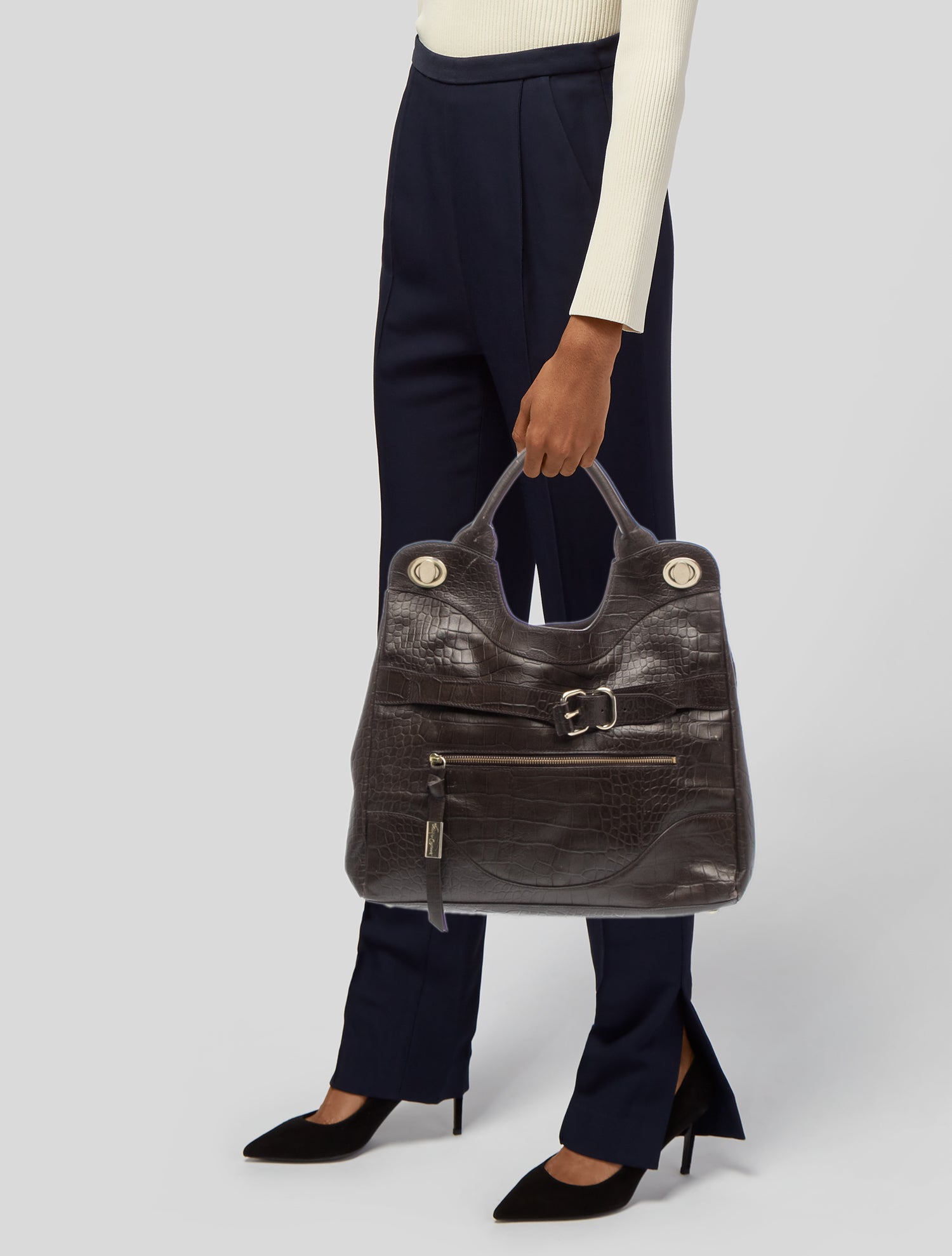 Foley + Corinna Embossed Leather Shoulder Bag