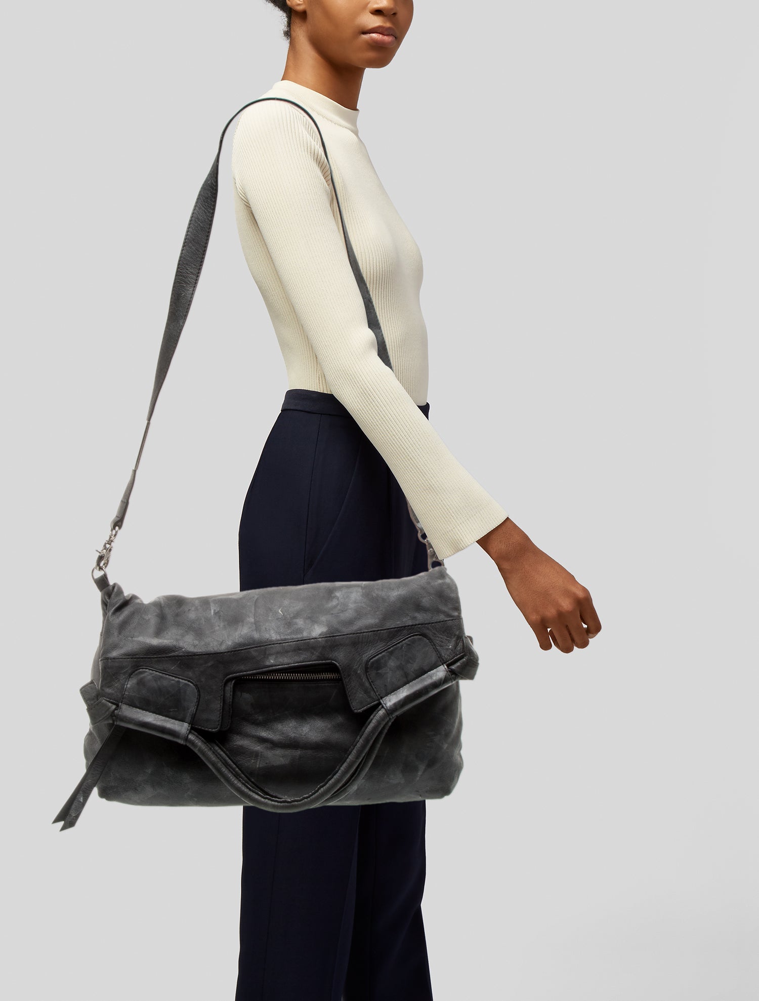 Foley + Corinna Embossed Leather Top Handle Bag