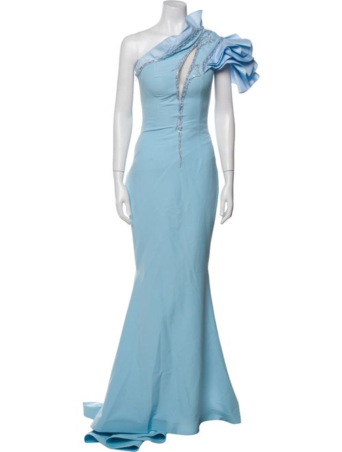 Fouad Sarkis One-Shoulder Long Dress