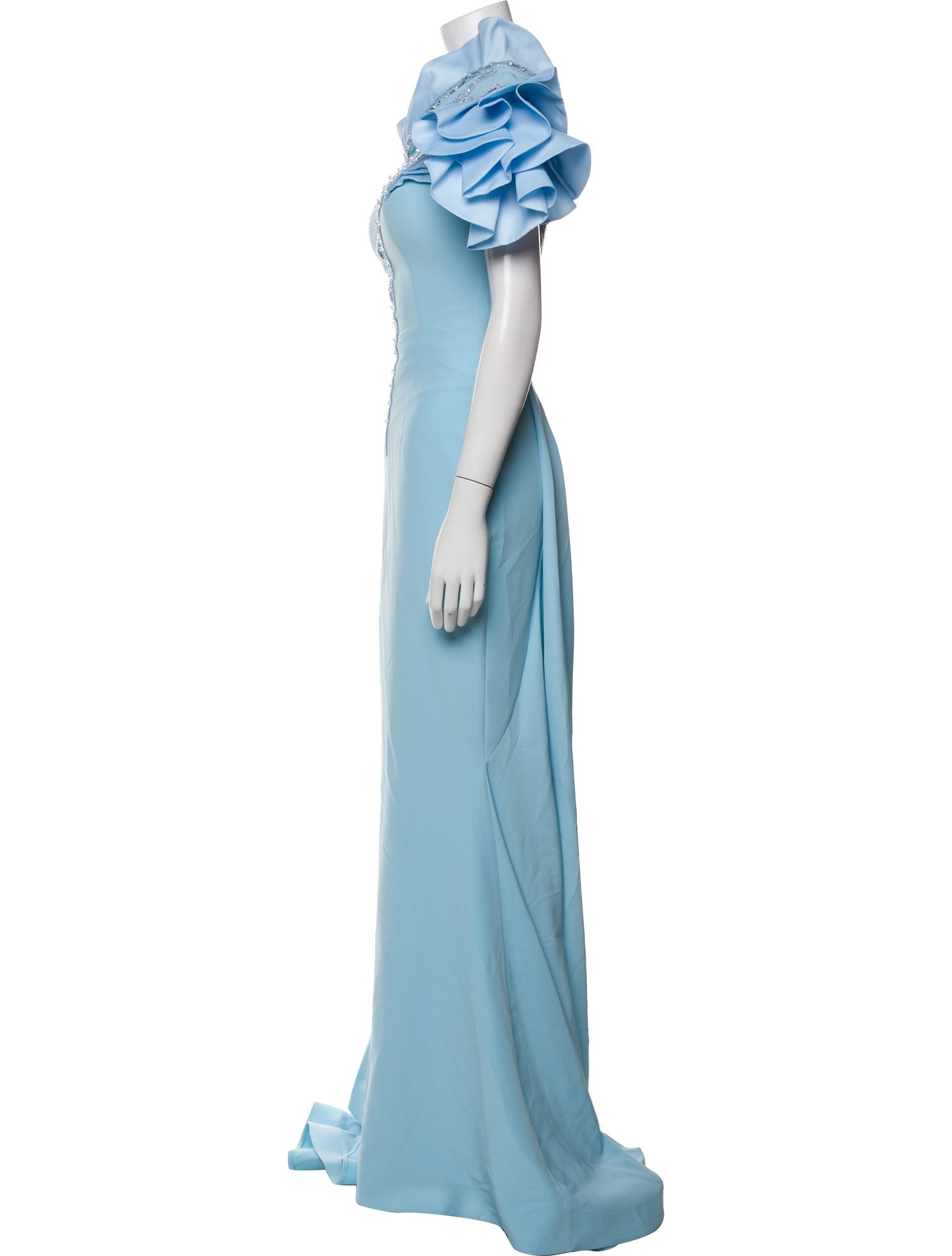 Fouad Sarkis One-Shoulder Long Dress