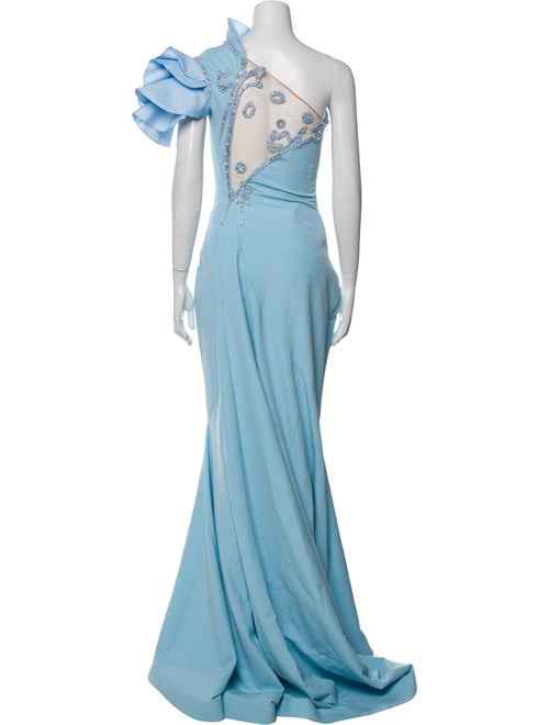 Fouad Sarkis One-Shoulder Long Dress