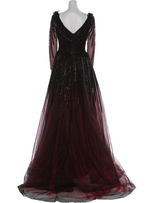 Fouad Sarkis V-Neck Long Dress