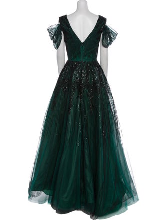 Fouad Sarkis V-Neck Long Dress