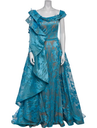 Fouad Sarkis Printed Long Dress