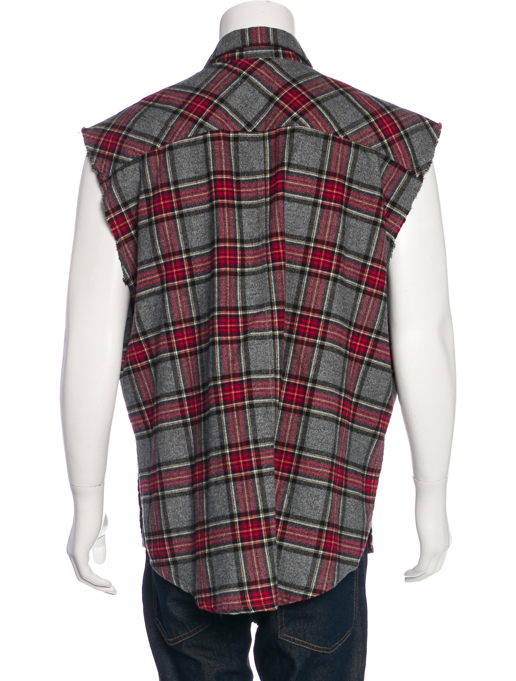 FOG Fear Of God 2016 Sleeveless Flannel Shirt Clothing WFOGG20033