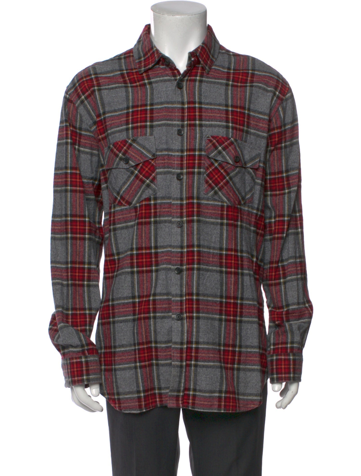 FOG Fear Of God Plaid Print Long Sleeve Shirt