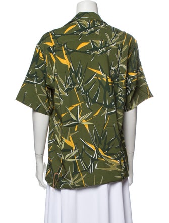 Fortela Printed V-Neck Button-Up Top