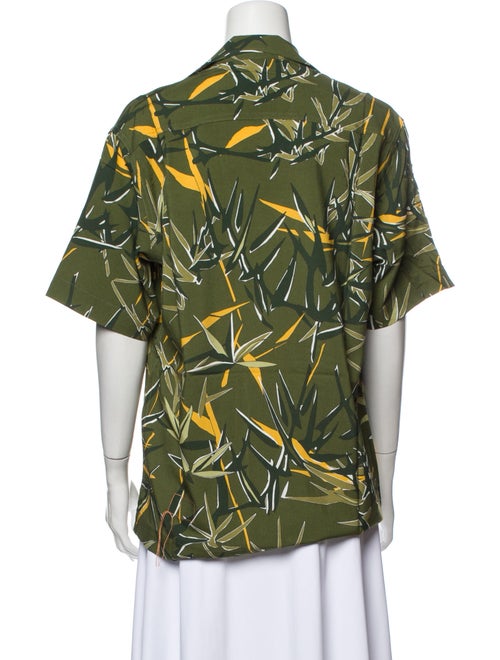 Fortela Printed V-Neck Button-Up Top