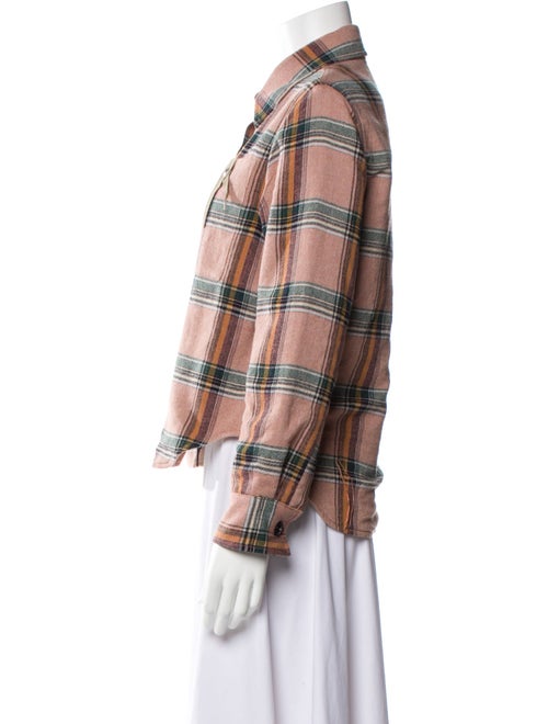 Fortela Wool Plaid Print Button-Up Top