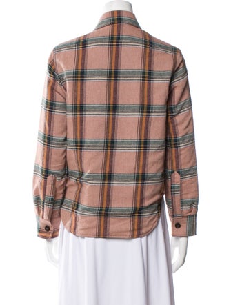 Fortela Wool Plaid Print Button-Up Top