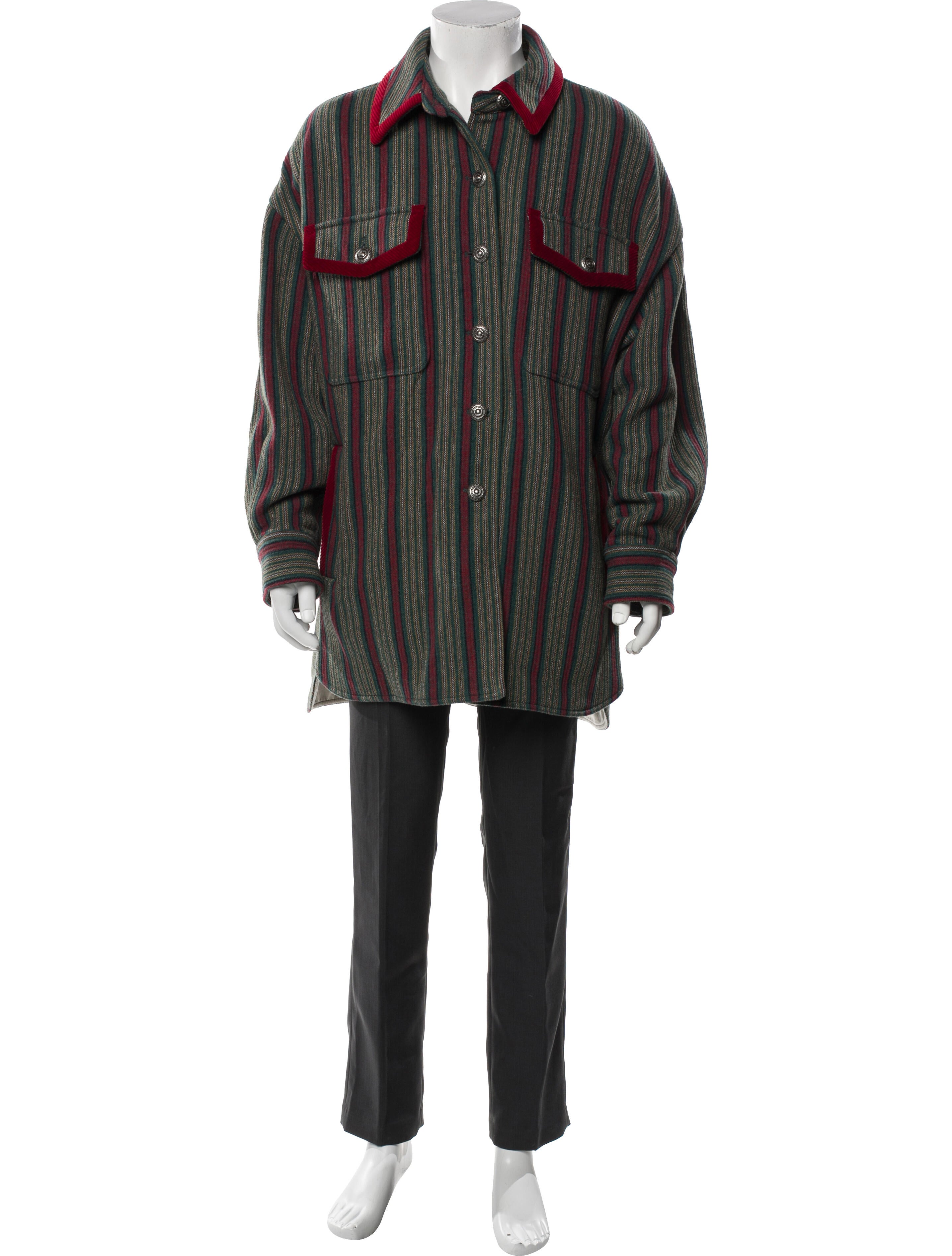 Fortela Wool Striped Trucker Jacket