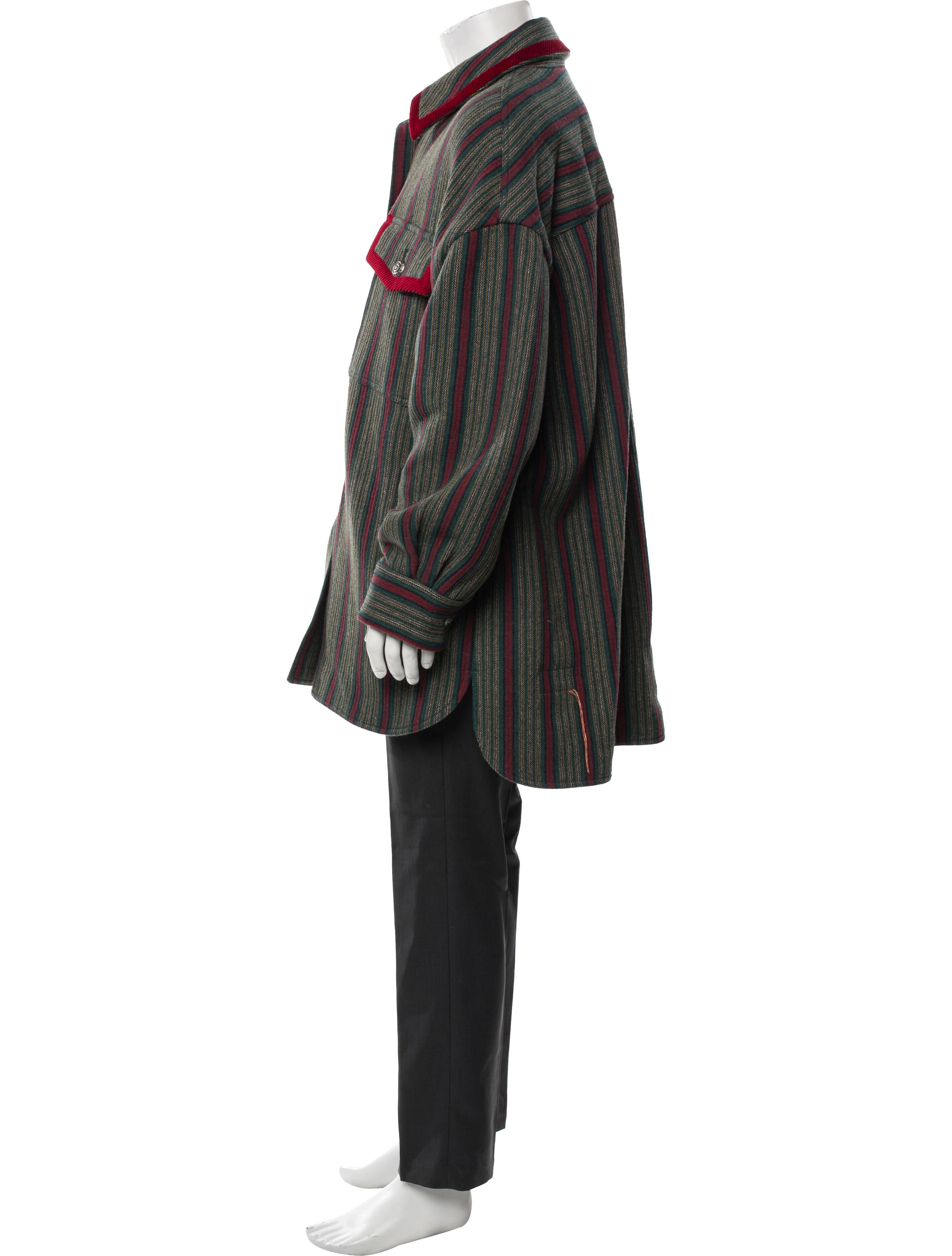 Fortela Wool Striped Trucker Jacket