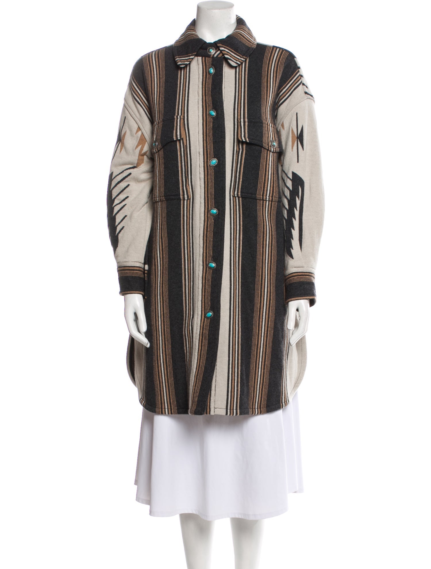 Fortela Virgin Wool Striped Coat