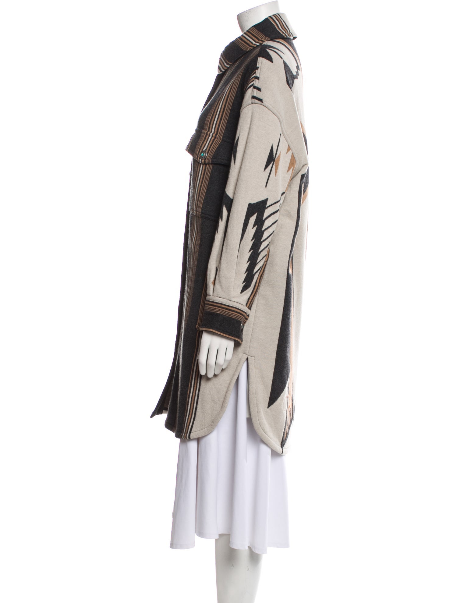 Fortela Virgin Wool Striped Coat