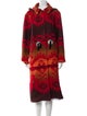 Fortela Wool Printed Faux Fur Coat
