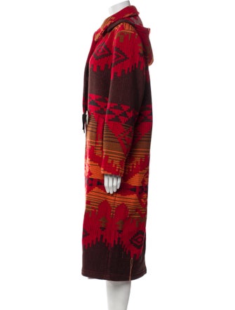 Fortela Wool Printed Faux Fur Coat