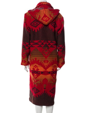 Fortela Wool Printed Faux Fur Coat