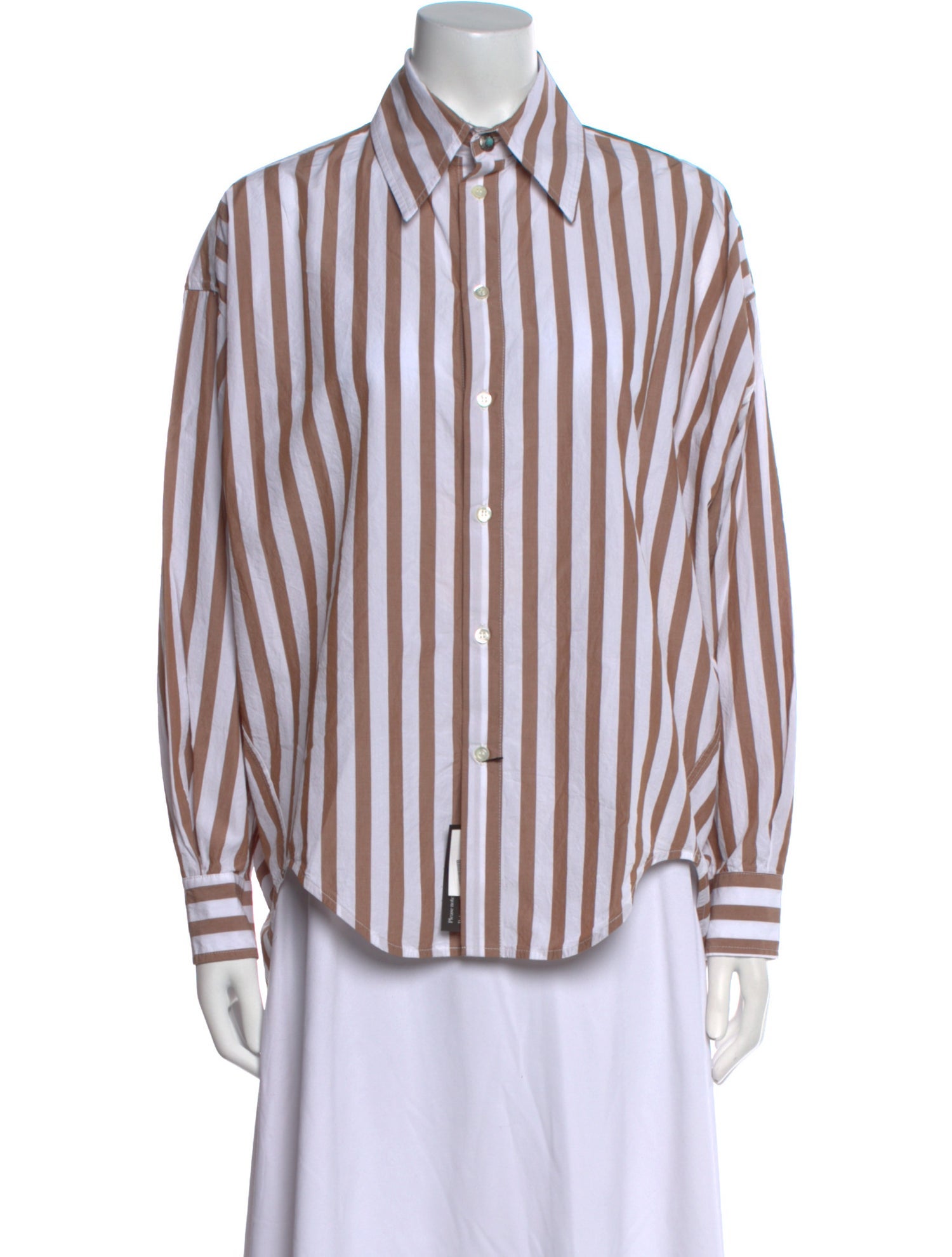 Fortela Striped Long Sleeve Button-Up Top w/ Tags