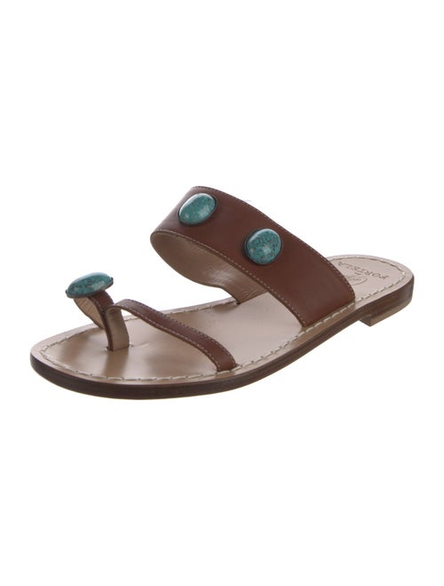 Fortela Leather Graphic Print Slides