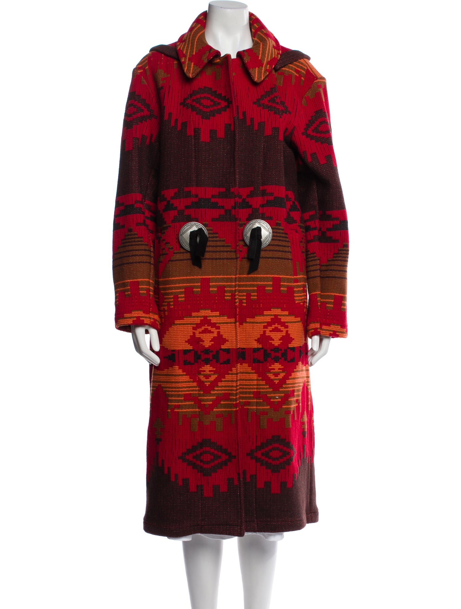 Fortela Wool Printed Faux Fur Coat