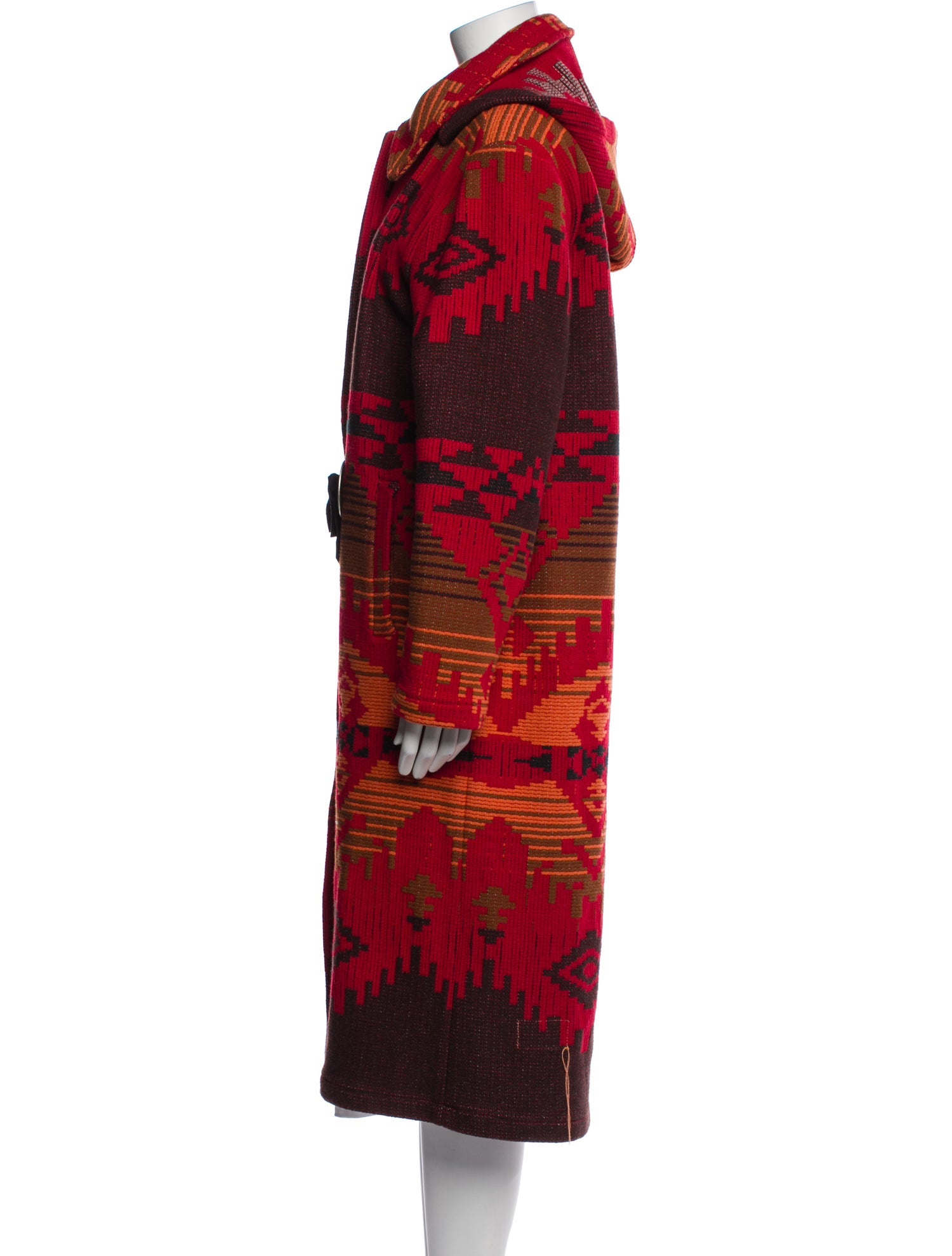 Fortela Wool Printed Faux Fur Coat