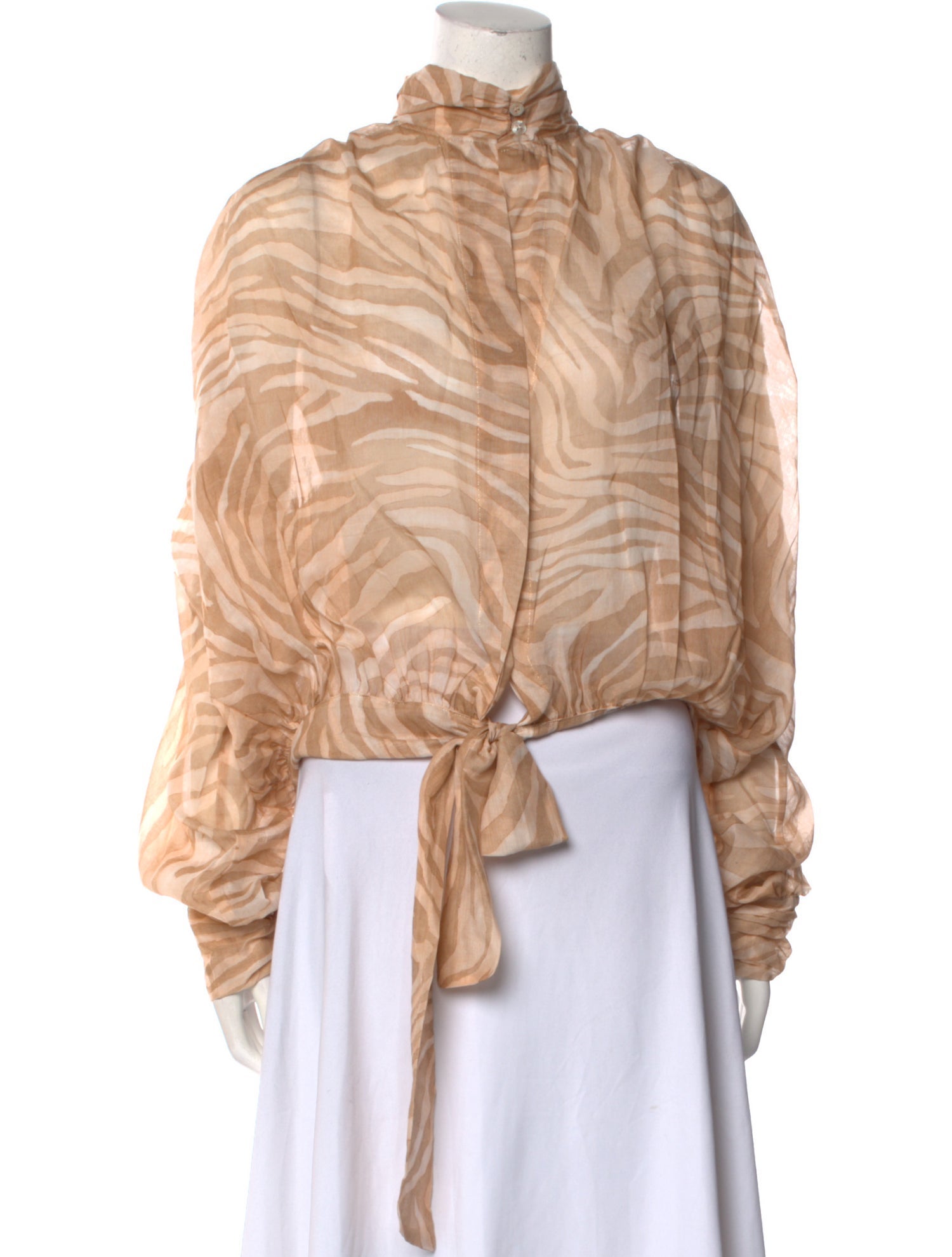 Forte Forte Animal Print Mock Neck Blouse