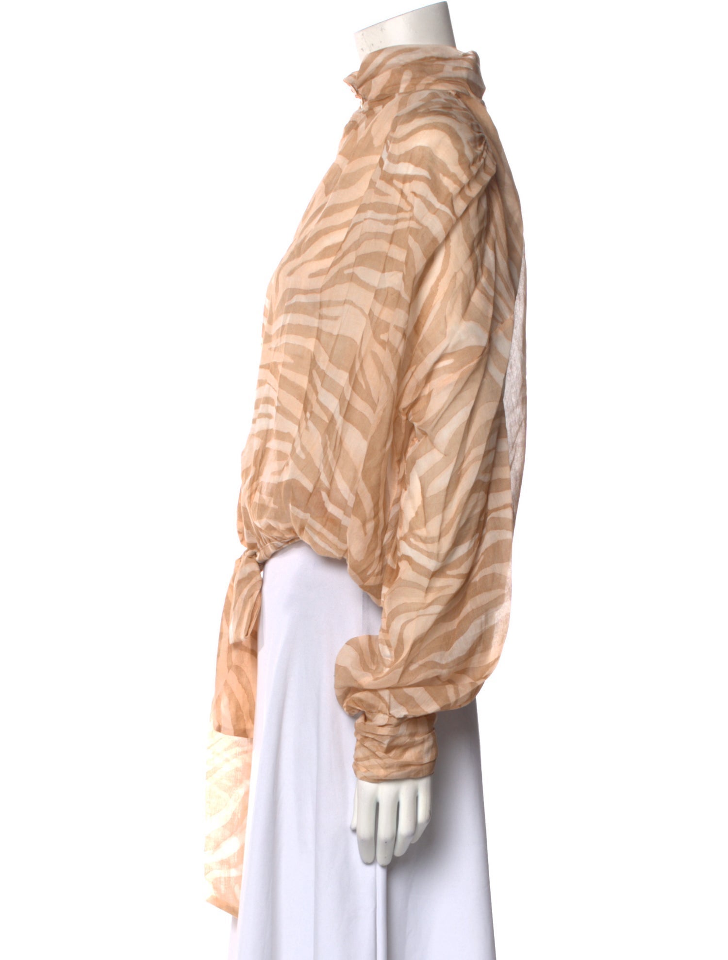 Forte Forte Animal Print Mock Neck Blouse