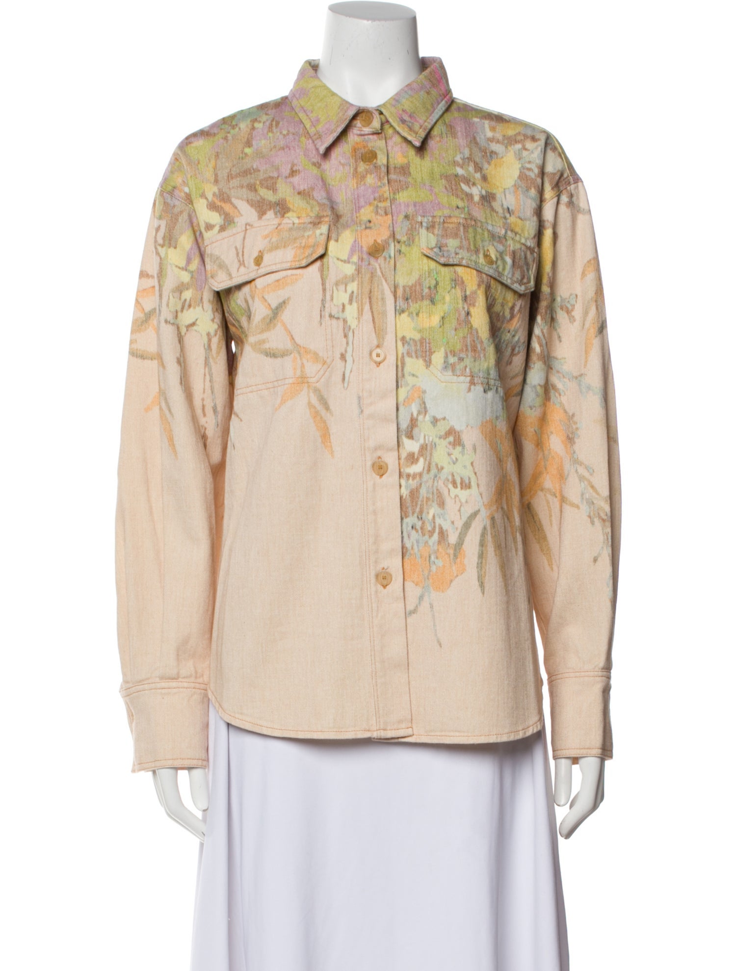 Forte Forte Printed Long Sleeve Button-Up Top