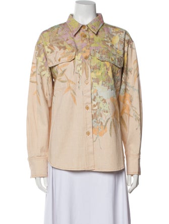 Forte Forte Printed Long Sleeve Button-Up Top