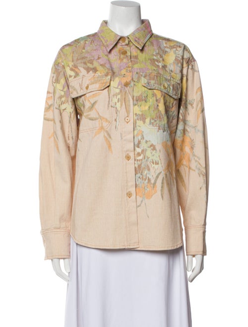 Forte Forte Printed Long Sleeve Button-Up Top