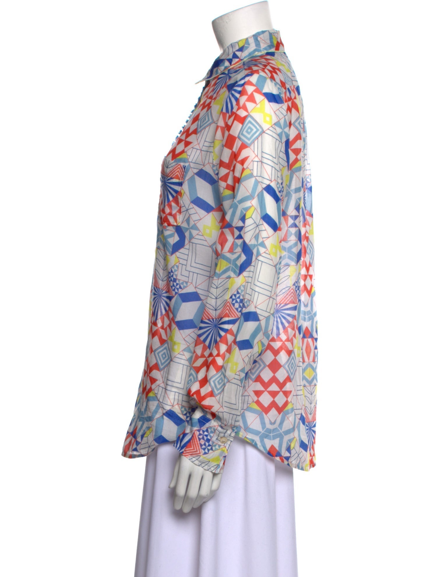 Forte Forte Printed Long Sleeve Button-Up Top