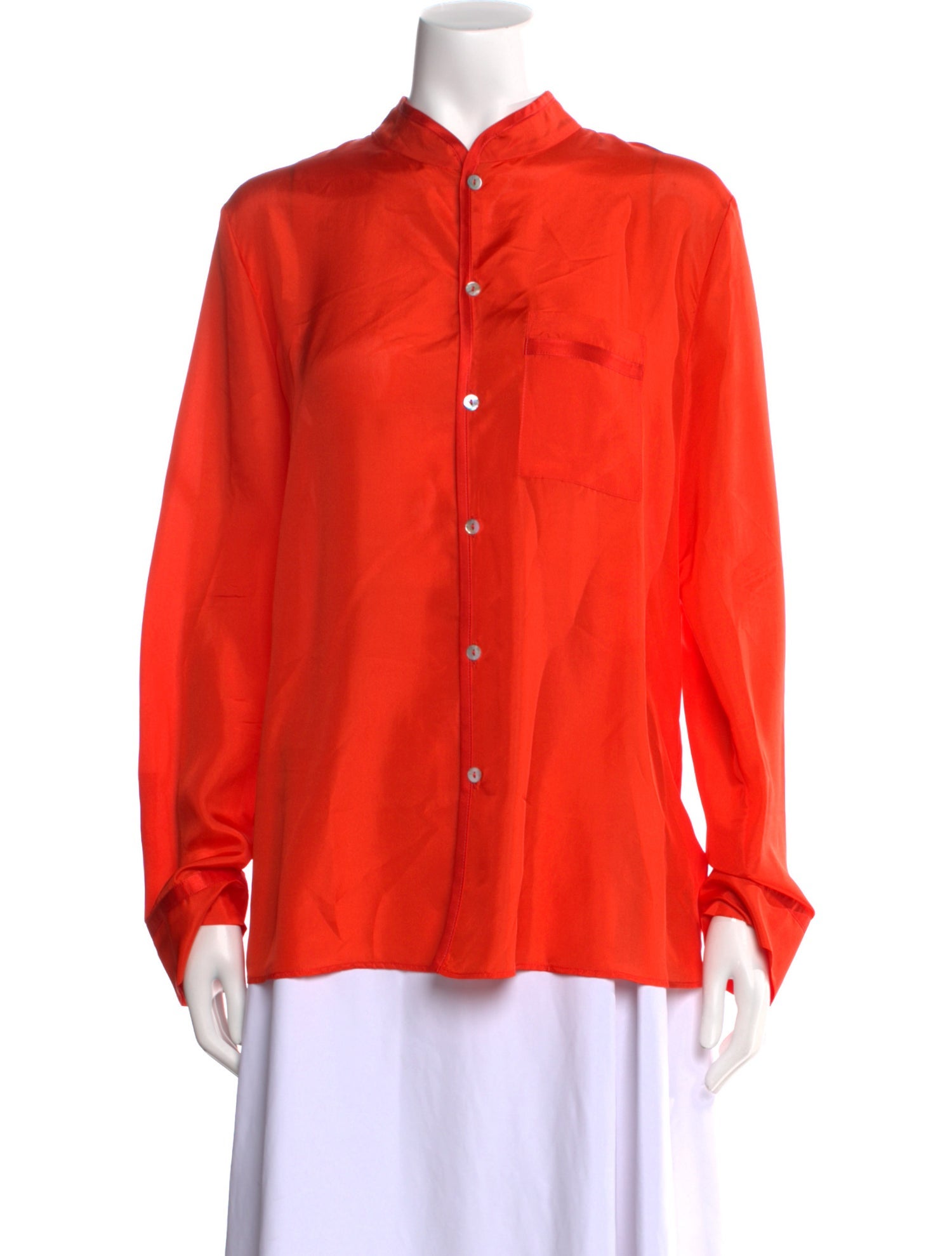 Forte Forte Silk Mock Neck Button-Up Top