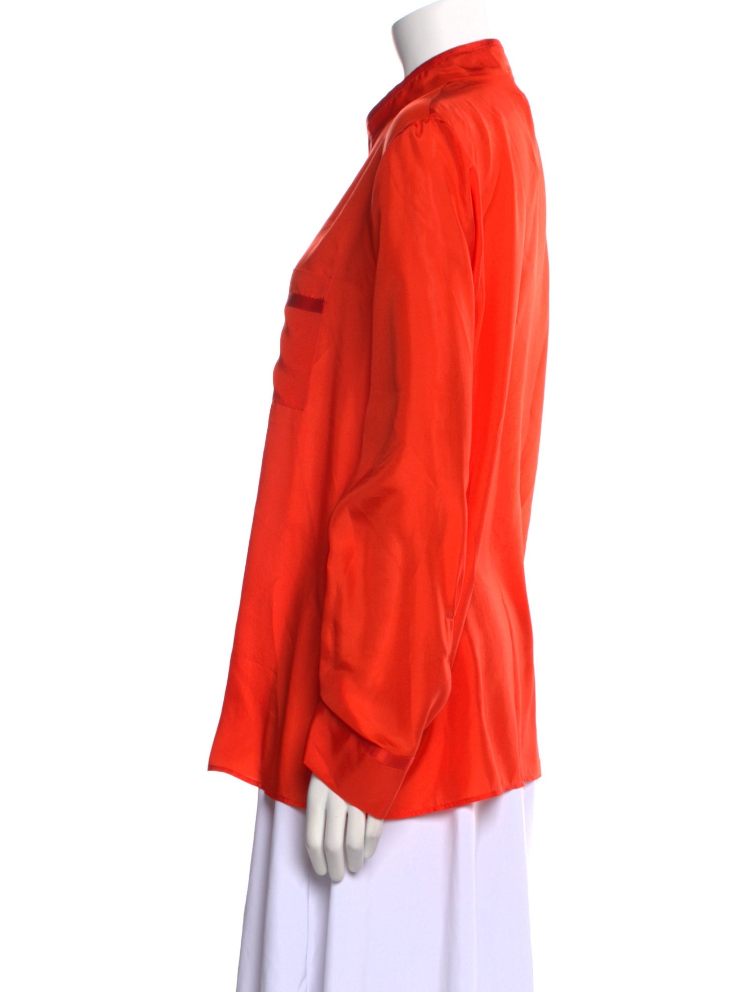 Forte Forte Silk Mock Neck Button-Up Top