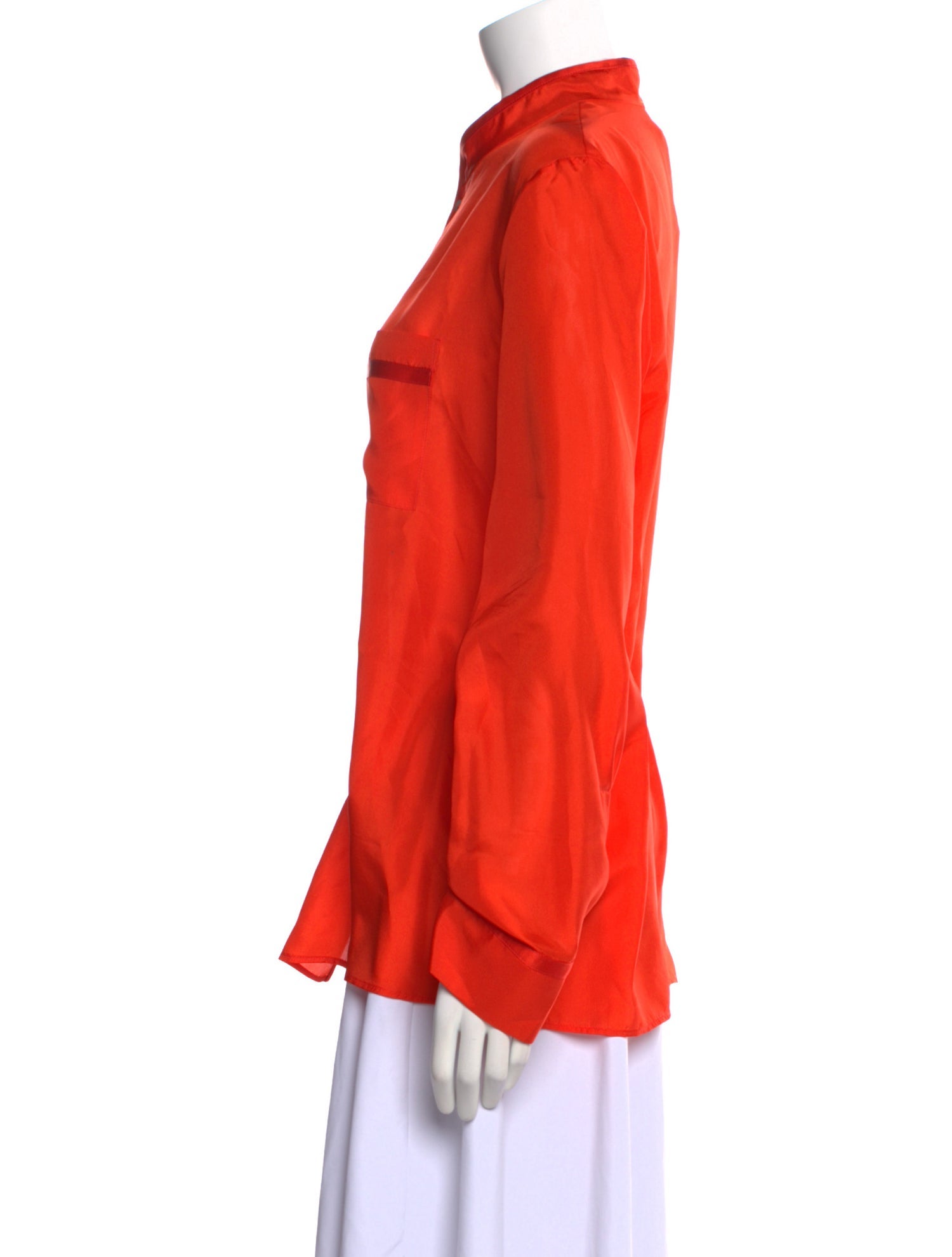 Forte Forte Silk Mock Neck Button-Up Top